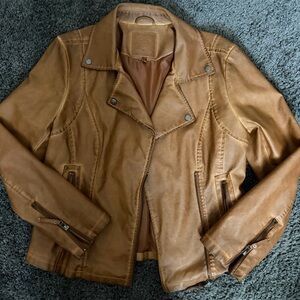 Max Studio Tan Leather Jacket
